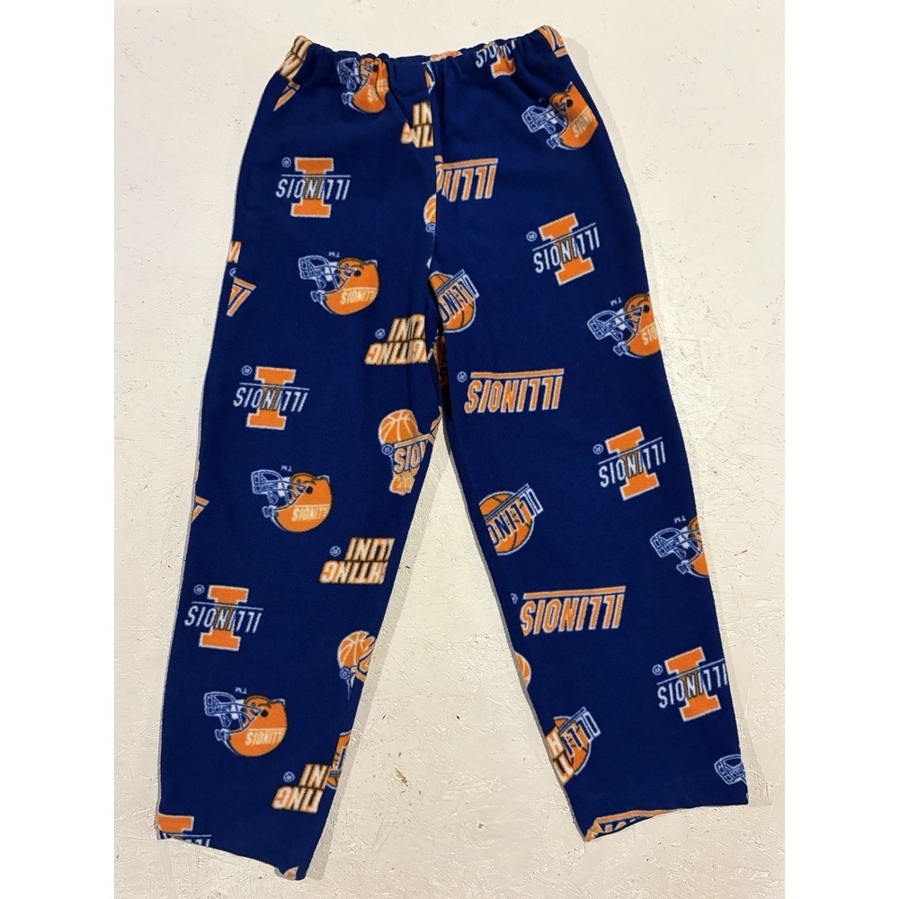 Vintage Illinois Fighting Illini Basketball Pajama Pants Mens Medium Blue Orange